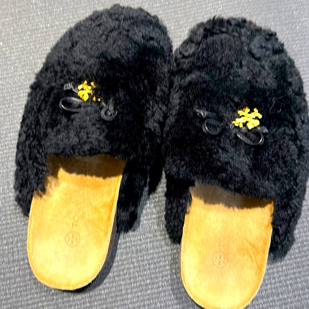 Tory Burch shearling mules size 7